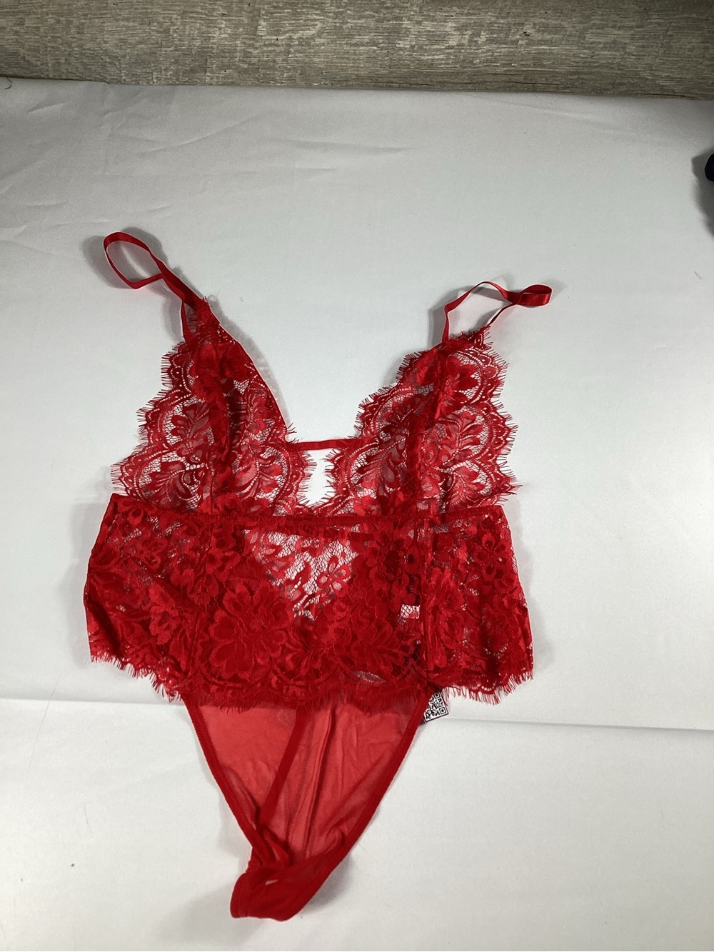 Adore Me Red Lace Teddy Bodysuit Lingerie Size L